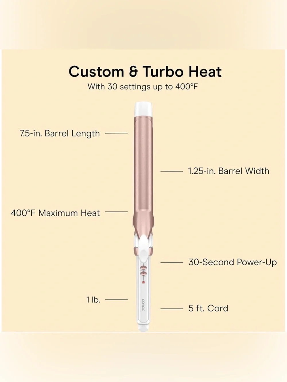 Conair Extra Long Curling Iron Double Ceramic 1 1/4